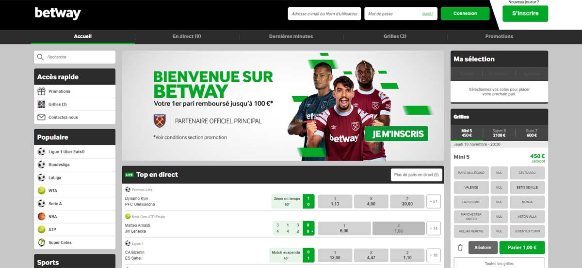 Betway page