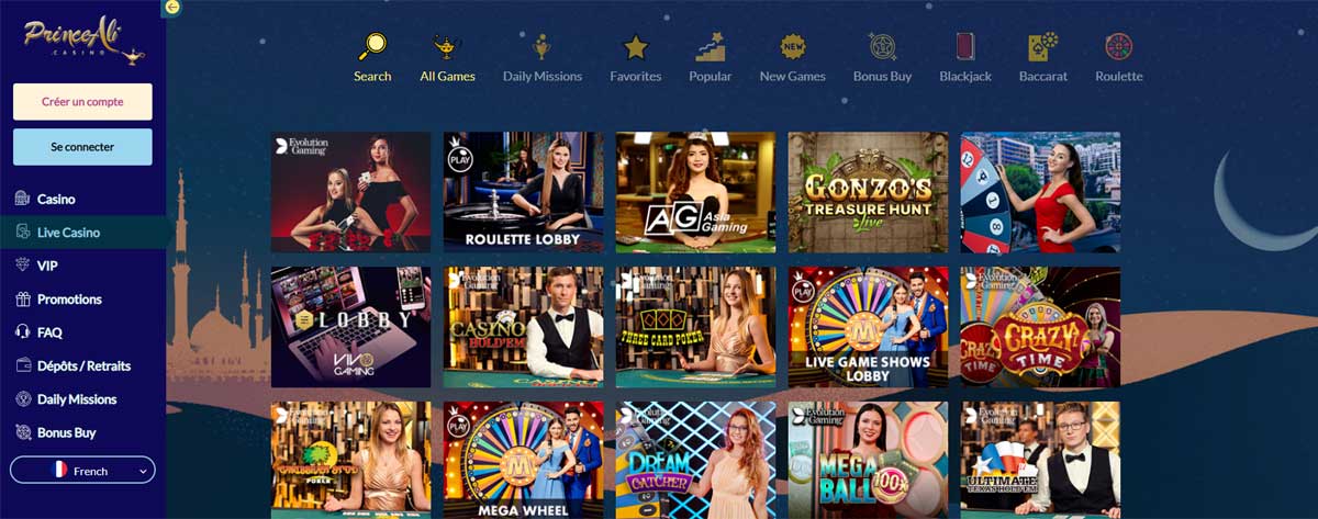 Prince Ali Casino en Direct