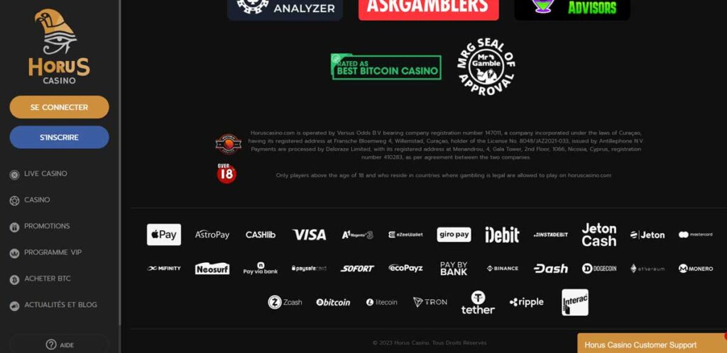 Horus Casino 16 Horus Casino Informations