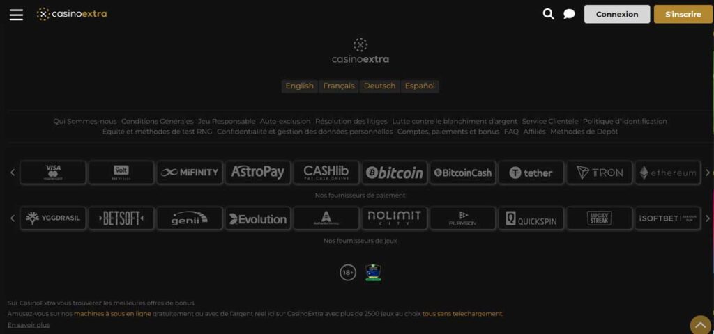 Informations de casino