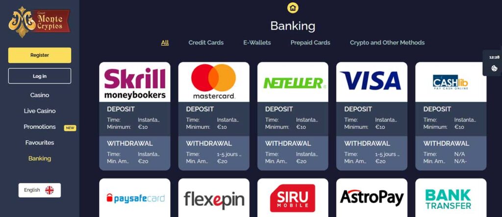 Monte Cryptos 14 Monte Cryptos Paiement