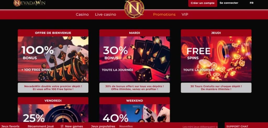 Nevada Win 13 Bonus de casino