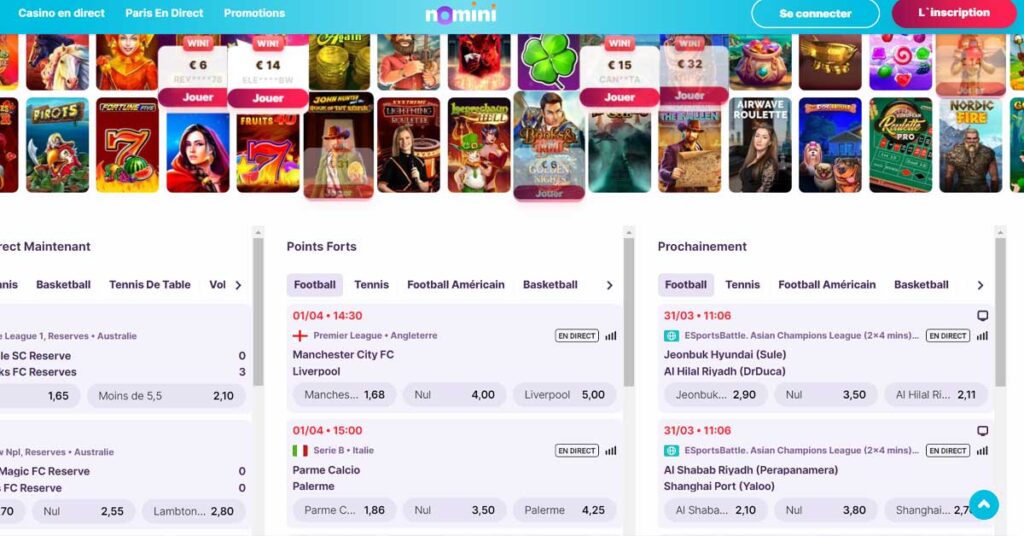 Nomini 15 Jeux en ligne