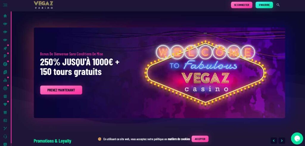 Vegaz Casino 12 Page-d'accueil