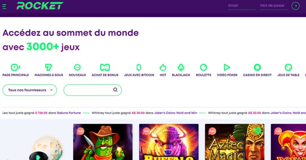 Casino Rocket 16 Jeux en ligne