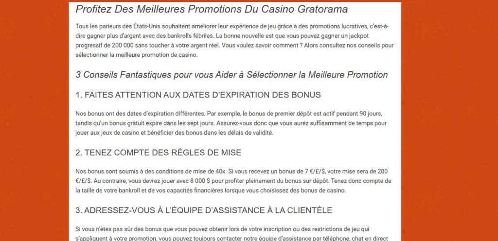 Bonus de casino