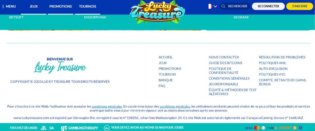 Lucky Treasure Casino 20 Informations de casino
