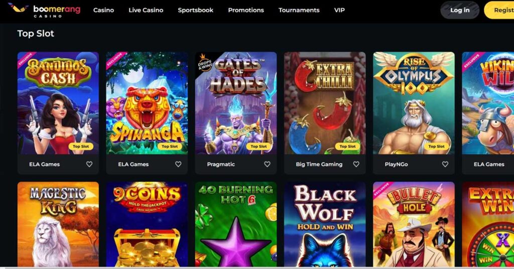 Boomerang Casino 13 Jeux en ligne