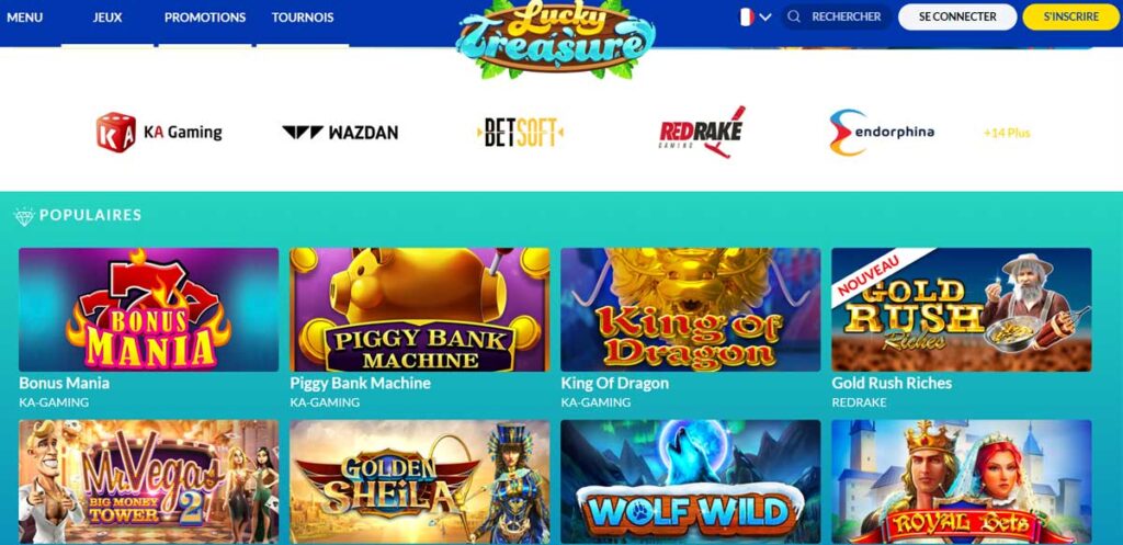 Lucky Treasure Casino 15 Jeux en ligne