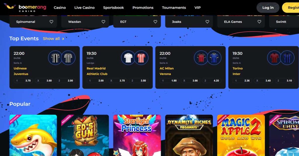 Boomerang Casino 16 Sport en ligne