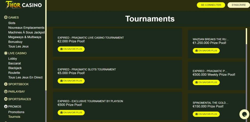 Thor 15 Tournaments de casino