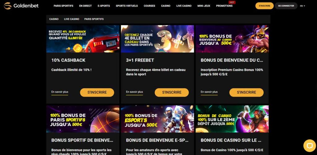 Goldenbet 13 Bonus et promotions