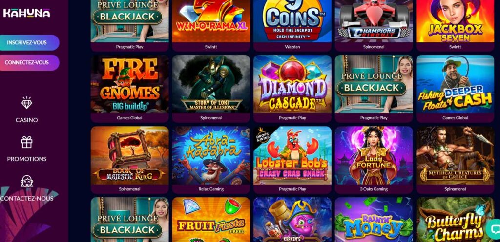 Kahuna Casino 16 Jeux de casino