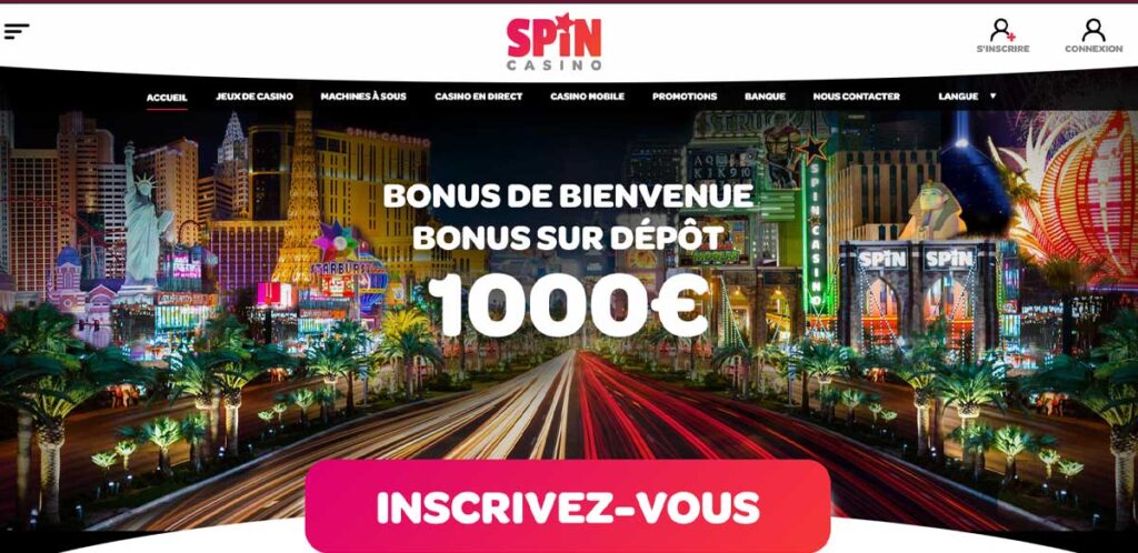 Spin Casino 12 Page d'accueil
