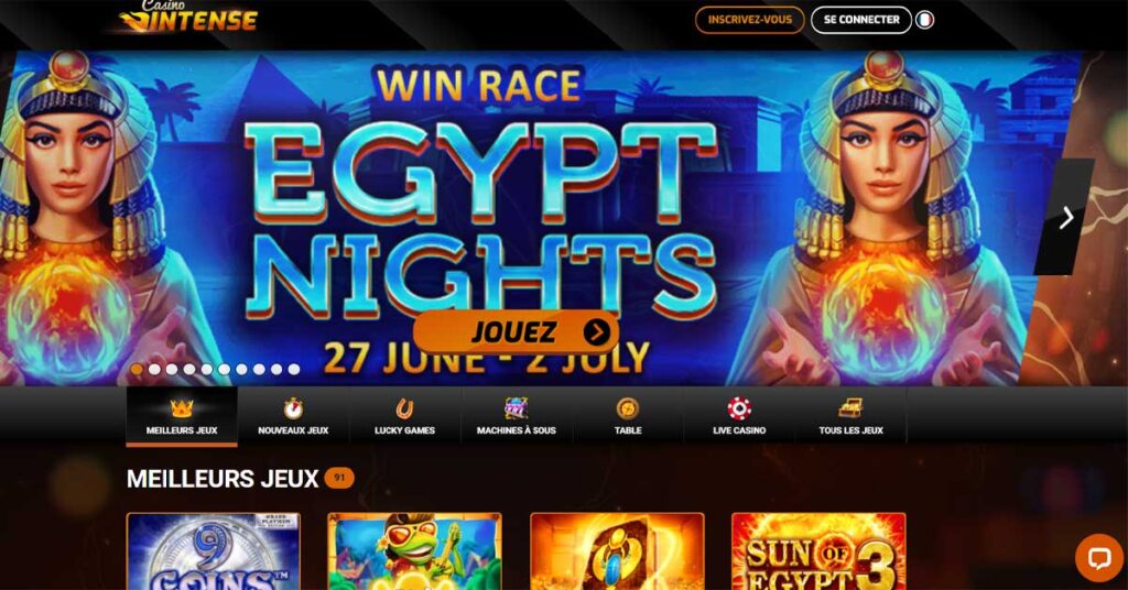 Casino Intense 12 Page d'accueil