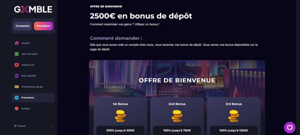 Gxmble 14 Promotions de casino
