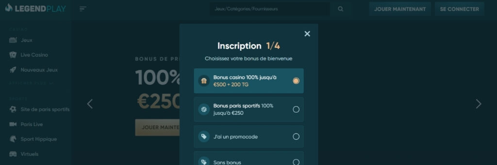 LegendPlay 8 Sinscrire de Casino