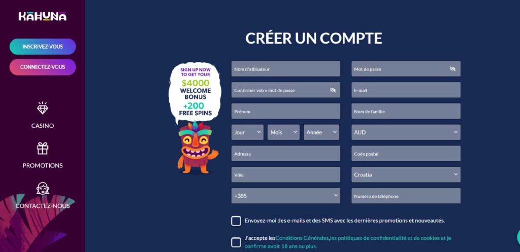 Kahuna Casino 14 Sinscrire de casino