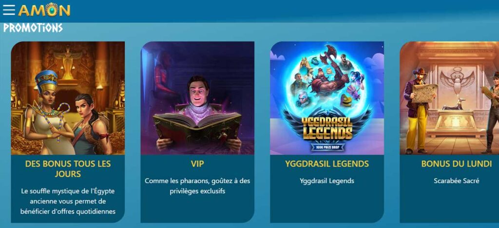 Amon 13 Bonus et promotions