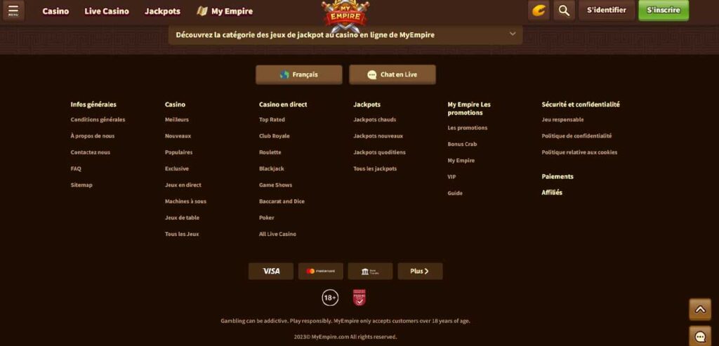 My Empire 15 Informations de casino