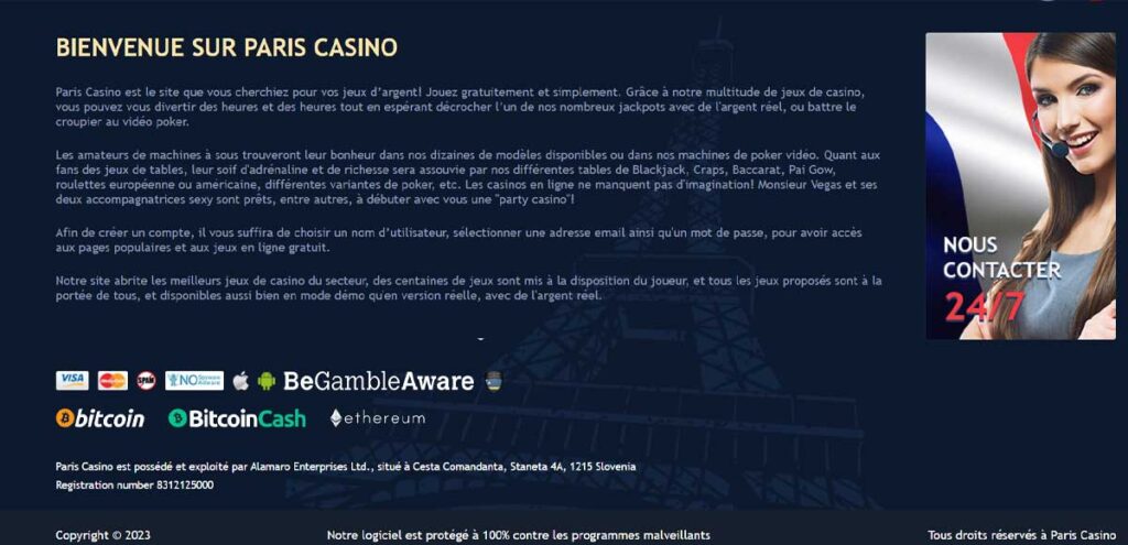 Paris 17 Informations de casino