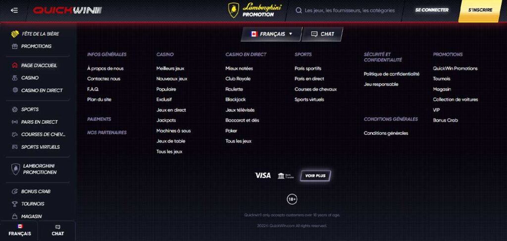 QuickWin 16 Informations de casino