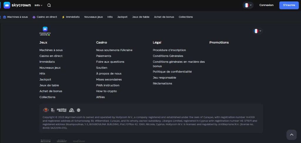 SkyCrown Casino 15 Informations de casino