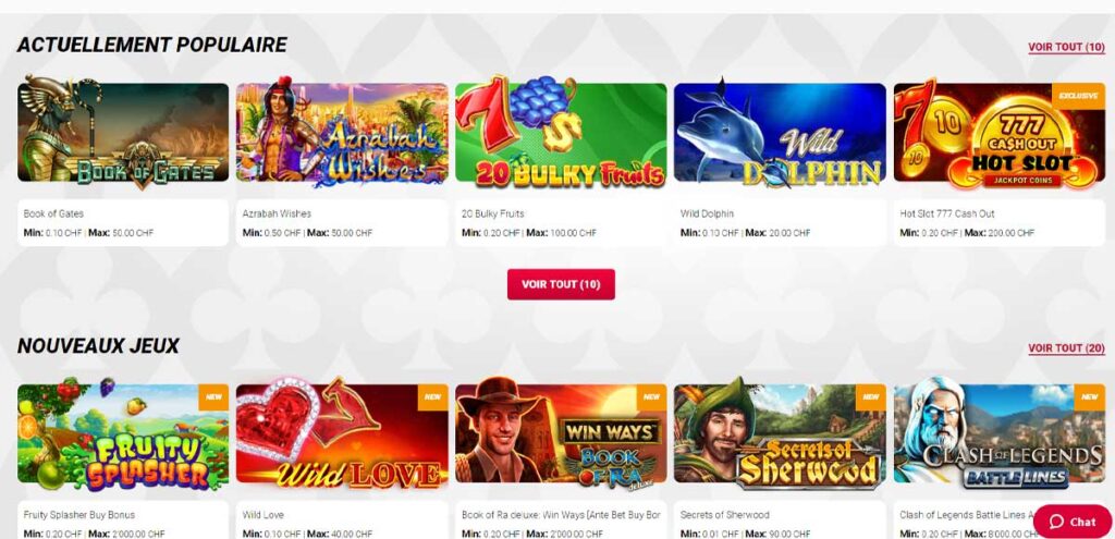 Jackpots.ch 14 Jeux en ligne
