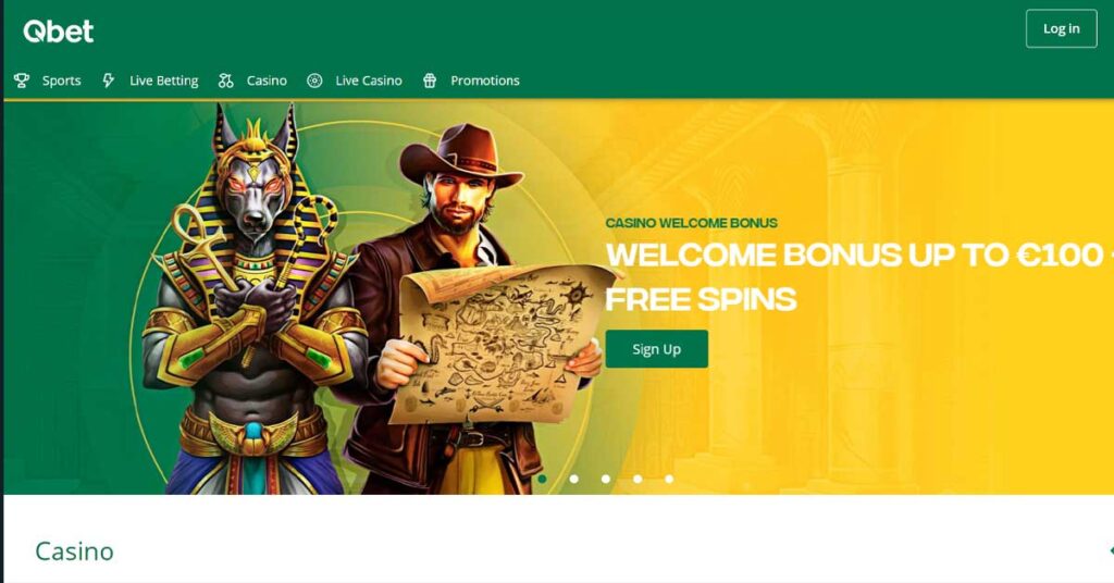 Qbet Casino 13 Page d'accueil