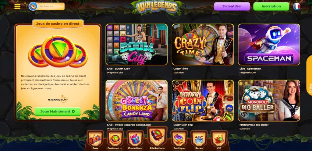 WinLegends 15 Jeux de casino