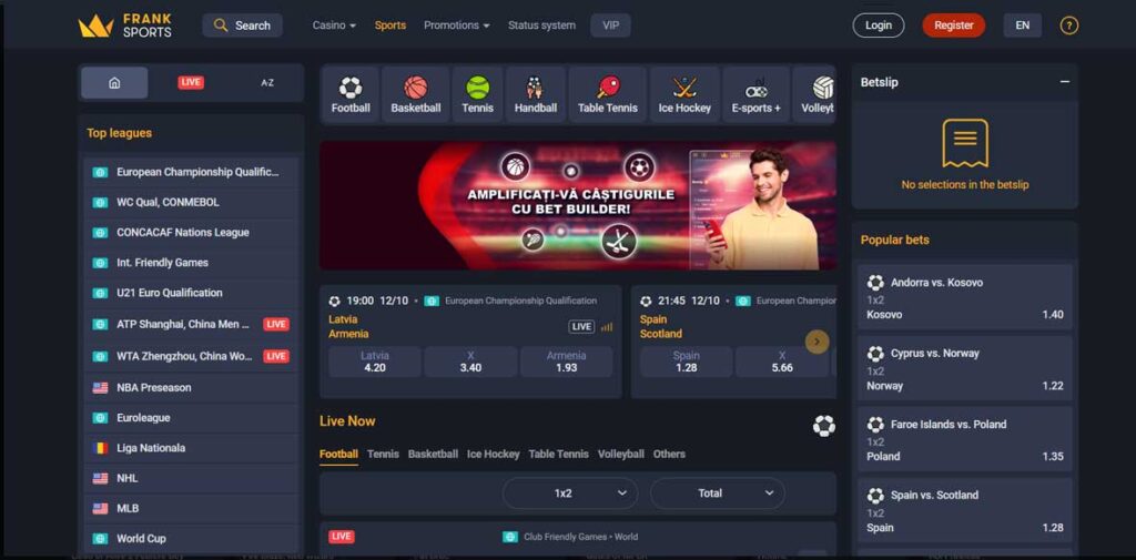Frank 16 Sports de casino