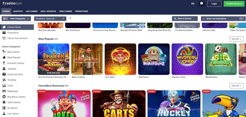 CasinoEuro 13 Jeux en ligne