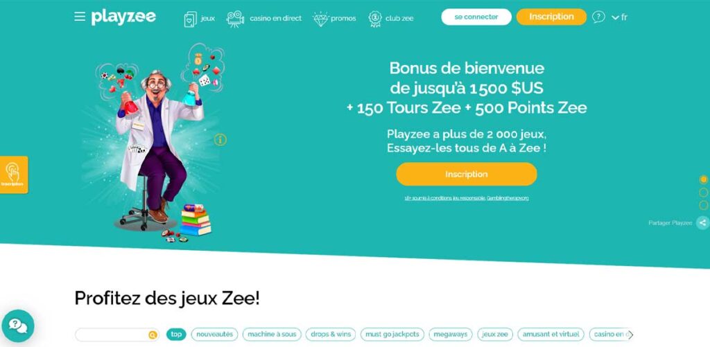 Playzee 12 Page d'accueil