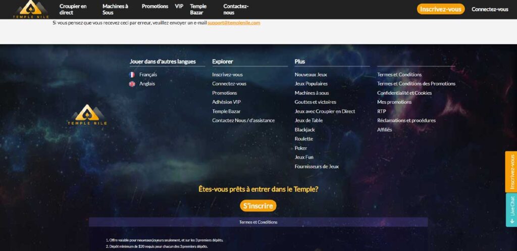 Sinscrire de casino