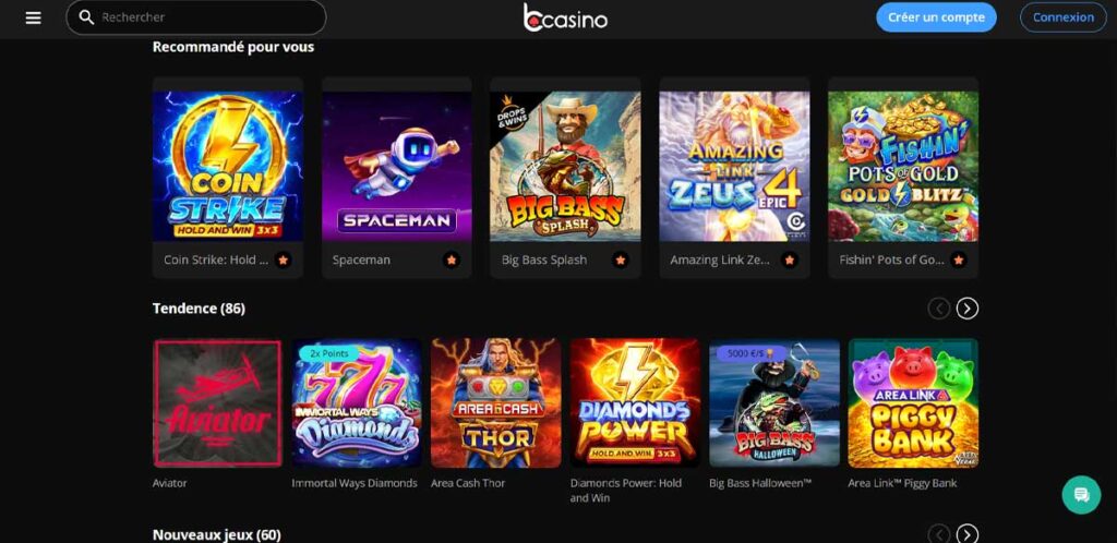 BCasino 15 Jeux de casino