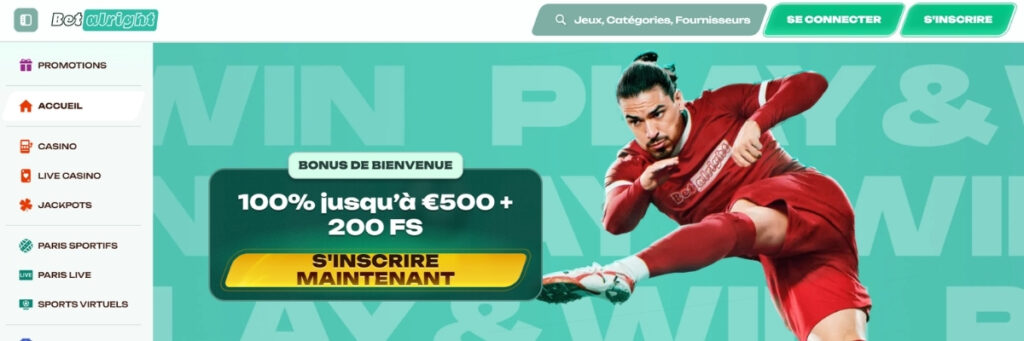 BetAlright 4 Paris sportifs bonus