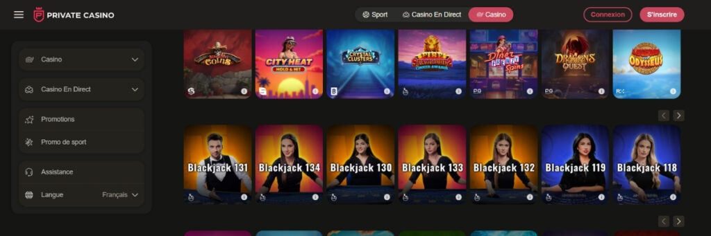 Private Casino Jeux
